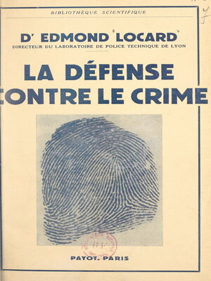 cover image of La défense contre le crime